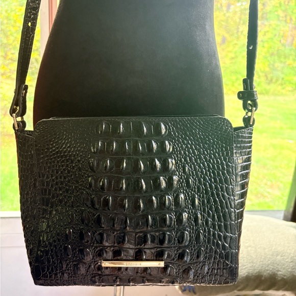 Brahmin Black Crocodile Embossed Crossbody Bag - Picture 1 of 5